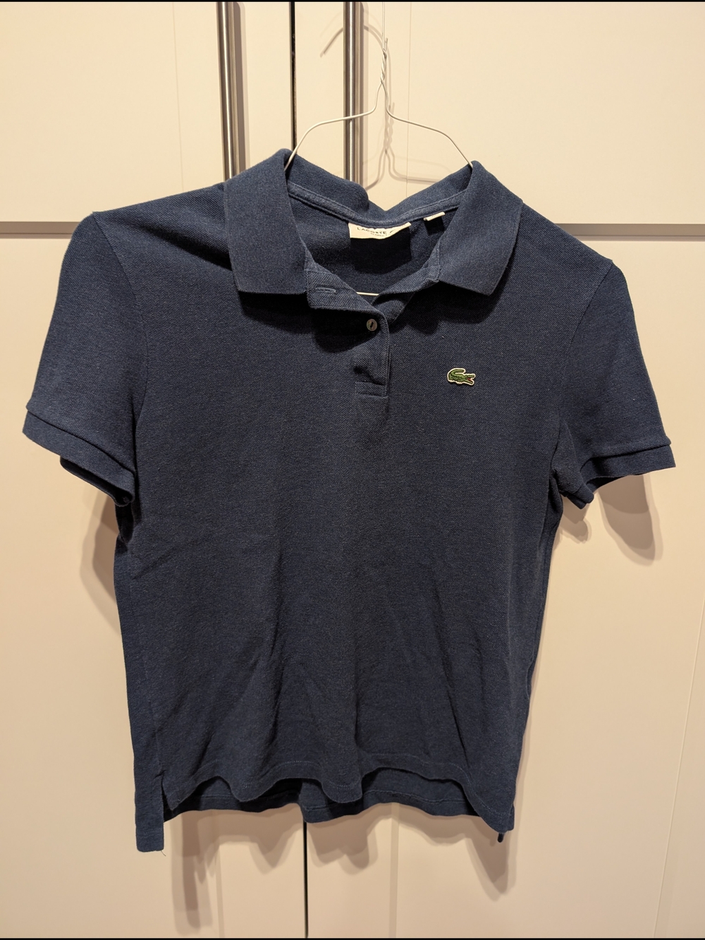 Lacoste Women's Dark Navy Short Sleeve Polo with Crocodile Logo